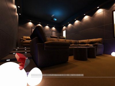 Interior Rendering Home Theater